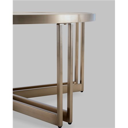 Журнальный стол|Stool Group|Алиада 90х90 см светлая керамика сталь шампань