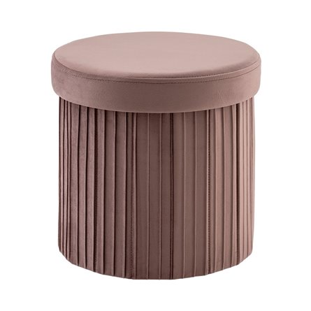 Пуф складной с ящиком Store Round пыльно-розовый