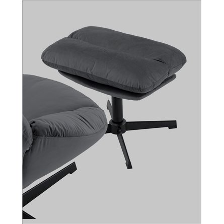 Кресло|Stool Group|Оррелл серый с оттоманкой