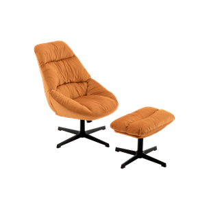 Кресло Оррелл терракотовый с оттоманкой