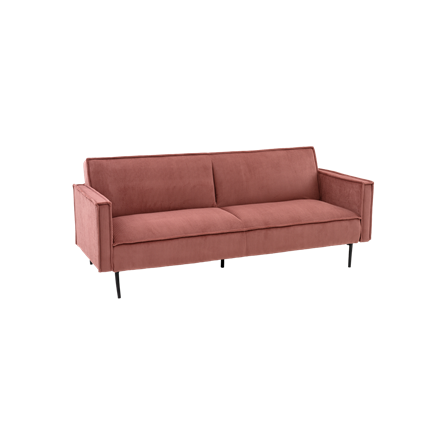 Диван прямой Кассель велюр рельефный коралловый