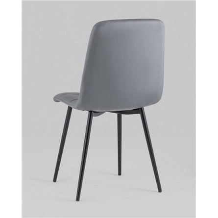 ||Oliver экокожа серый обеденный ножки металл черный