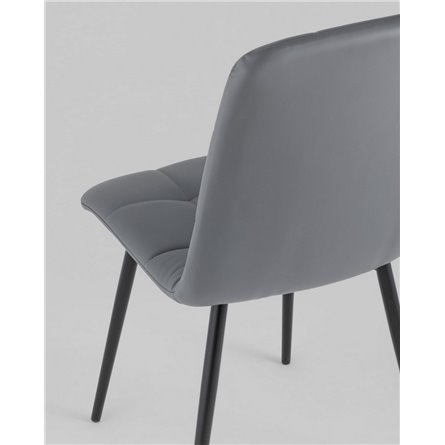 ||Oliver экокожа серый обеденный ножки металл черный