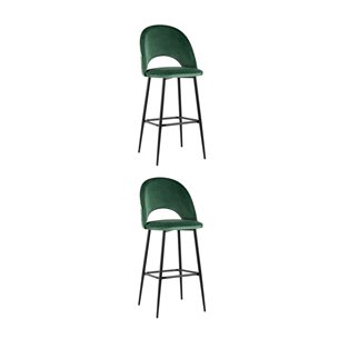 Стул барный Меган велюр зеленый 2 шт