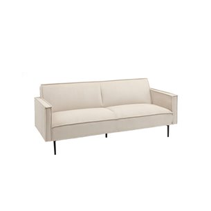 Диван прямой Кассель велюр рельефный молочный