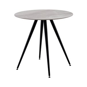 Стол Ники круглый столешница керамика Italian light grey 800