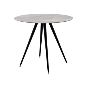 Стол Ники круглый столешница керамика Italian light grey 900