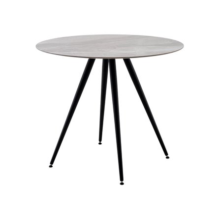 Стол Ники круглый столешница керамика Italian light grey 900