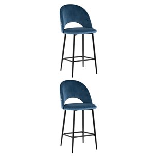 Стул полубарный Меган велюр пыльно-синий 2 шт.