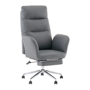 Кресло руководителя TopChairs Solid с оттоманкой серый