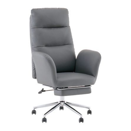 Кресло руководителя TopChairs Solid с оттоманкой серый
