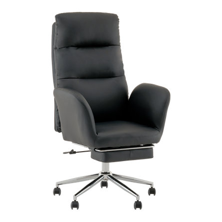 Кресло руководителя TopChairs Solid с оттоманкой черный