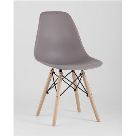 Стул|Stool Group|Eames Style DSW темно-бежевый пластик, стальной каркас, натуральный массив бука