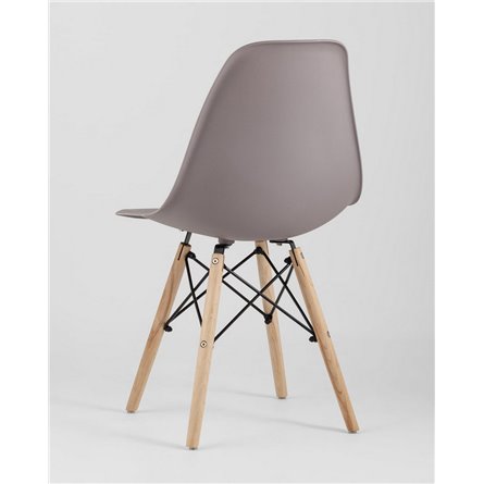 Стул|Stool Group|Eames Style DSW темно-бежевый пластик, стальной каркас, натуральный массив бука