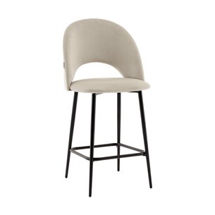 Стул полубарный Меган велюр бежевый