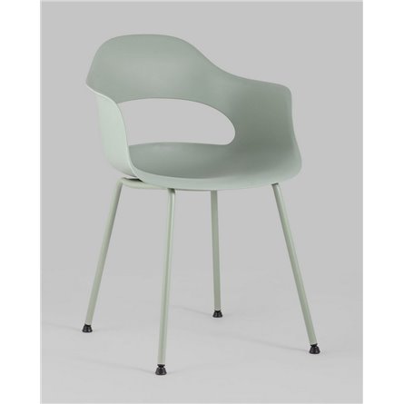 Комплект из четырех стульев|Stool Group|Lady пластик серо-зеленый ножки металл