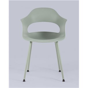 Комплект из четырех стульев|Stool Group|Lady пластик серо-зеленый ножки металл