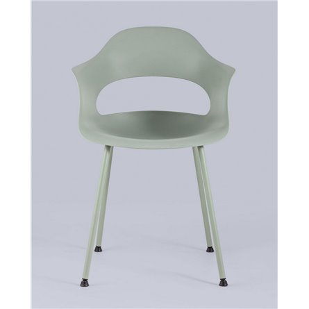Комплект из четырех стульев|Stool Group|Lady пластик серо-зеленый ножки металл