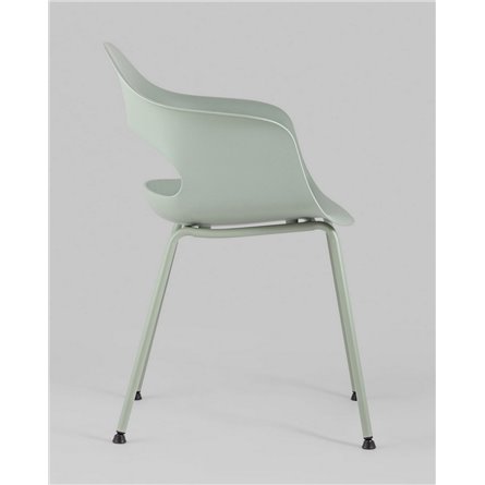 Комплект из четырех стульев|Stool Group|Lady пластик серо-зеленый ножки металл