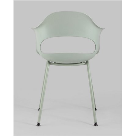 Комплект из четырех стульев|Stool Group|Lady пластик серо-зеленый ножки металл