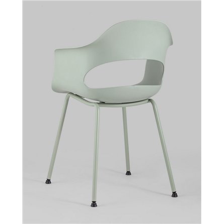 Комплект из четырех стульев|Stool Group|Lady пластик серо-зеленый ножки металл