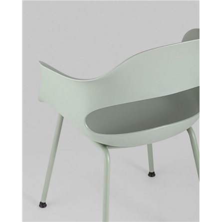 Комплект из четырех стульев|Stool Group|Lady пластик серо-зеленый ножки металл