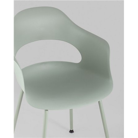 Комплект из четырех стульев|Stool Group|Lady пластик серо-зеленый ножки металл