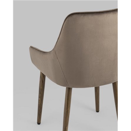 Комплект из четырех стульев|Stool Group|Диана велюр коричневый ножки металл под дерево