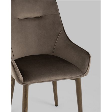 Комплект из четырех стульев|Stool Group|Диана велюр коричневый ножки металл под дерево