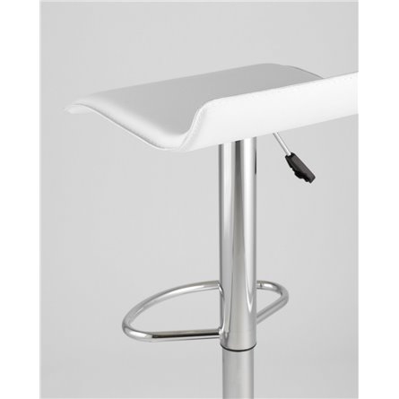 Комплект из двух стульев|Stool Group|Хай-Тек белый, хромированный каркасом с подножкой, металлическое основание, газ-лифт, экоко