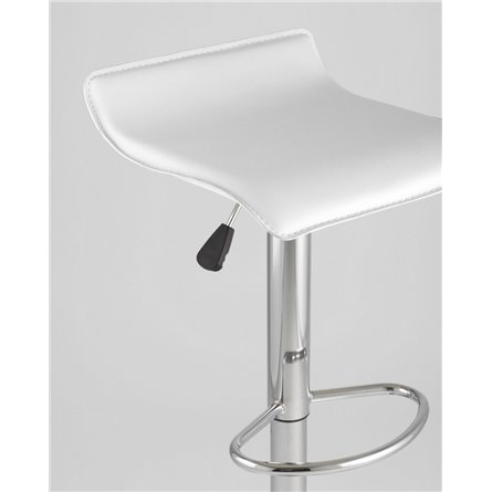 Комплект из двух стульев|Stool Group|Хай-Тек белый, хромированный каркасом с подножкой, металлическое основание, газ-лифт, экоко