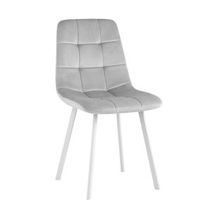 Стул Chilly велюр серебристый белые ножки