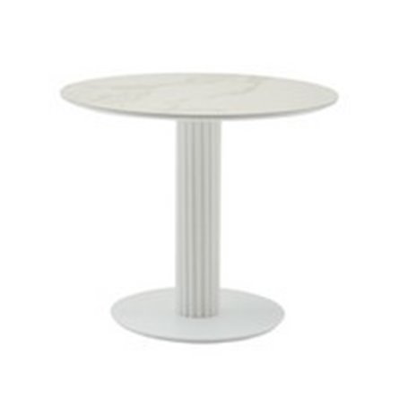 Стол круглый Терралино D90 верх керамика белый матовый