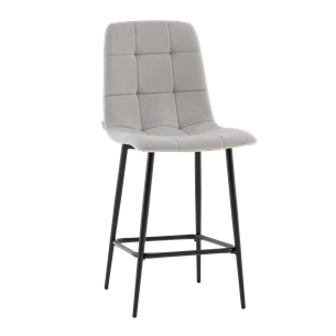 Стул полубарный Одди велюр светло-серый