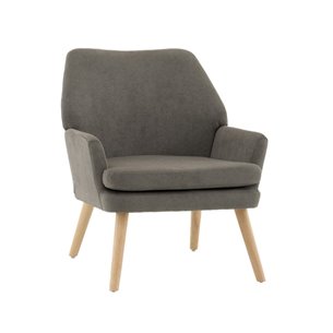 Кресло Харви серый деревянные ножки