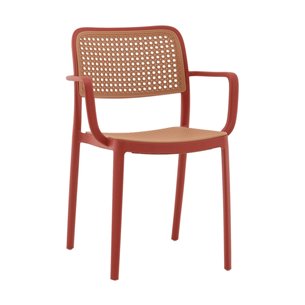 Стул Yona пластиковый с подлокотниками красный