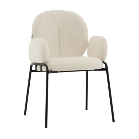 Стул с подлокотниками Моллек букле молочный