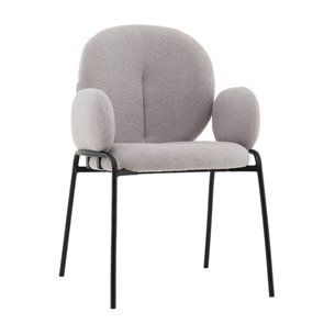 Стул с подлокотниками Моллек букле светло-серый