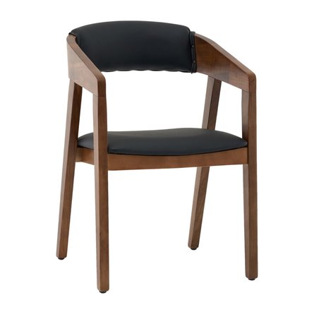 Стул Вудкерри S каркас дерево цвет темный орех экокожа черный