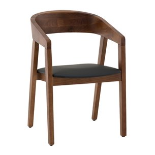 Стул Вудкерри каркас дерево цвет темный орех экокожа черный