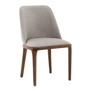 Стул Вудмайкл каркас дерево цвет темный орех рогожка бежевый