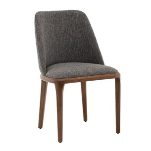 Стул Вудмайкл каркас дерево цвет темный орех рогожка темно-серый