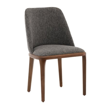 Стул Вудмайкл каркас дерево цвет темный орех рогожка темно-серый