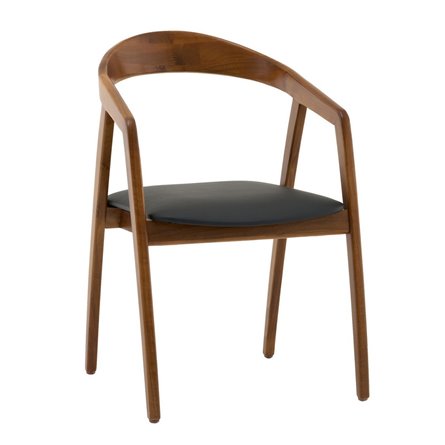 Стул Вудмилан каркас дерево цвет темный орех экокожа черный