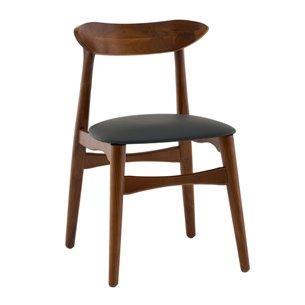 Стул Вудсимпл каркас дерево цвет темный орех экокожа черный