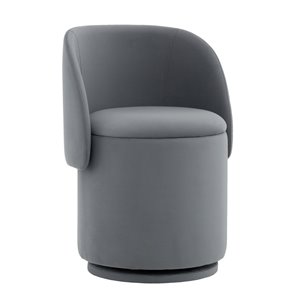 Пуф-трансформер Таунсвилл вращающийся с ящиком велюр серый