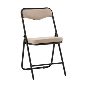 Стул складной Джонни велюр велютто бежевый каркас черный матовый
