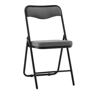 Стул складной Джонни велюр велютто темно-серый каркас черный матовый