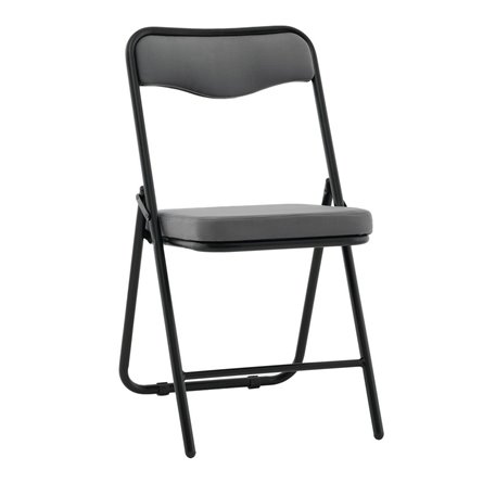 Стул складной Джонни велюр велютто темно-серый каркас черный матовый