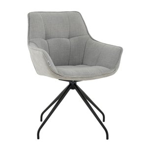 Кресло вращающееся Кимберли рогожка/замша серый